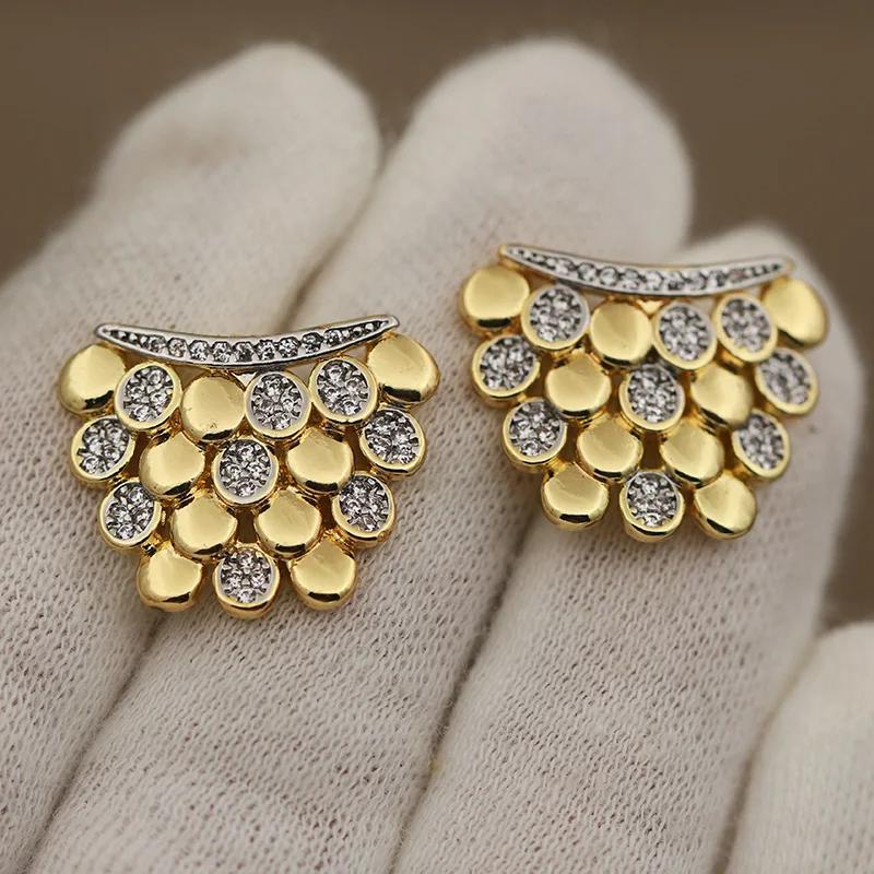 Boucles d'oreilles géométriques en cristal de luxe pour femmes, nouveau Design de vue, marque de mod