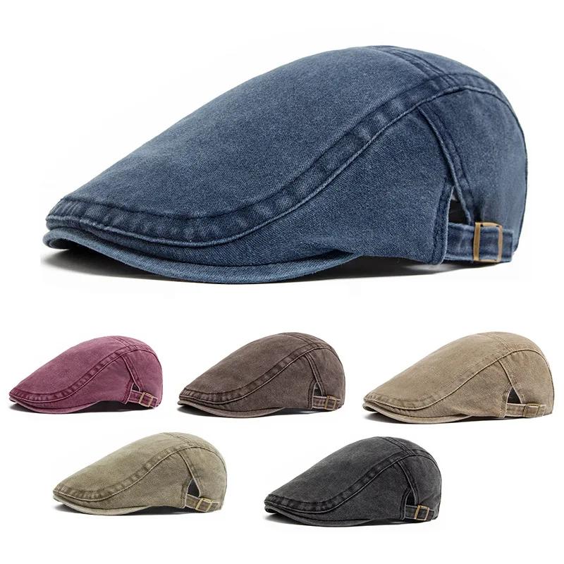 Offre spéciale Vintage peintre béret unisexe mode plat visière casquette décontracté automne rétro c