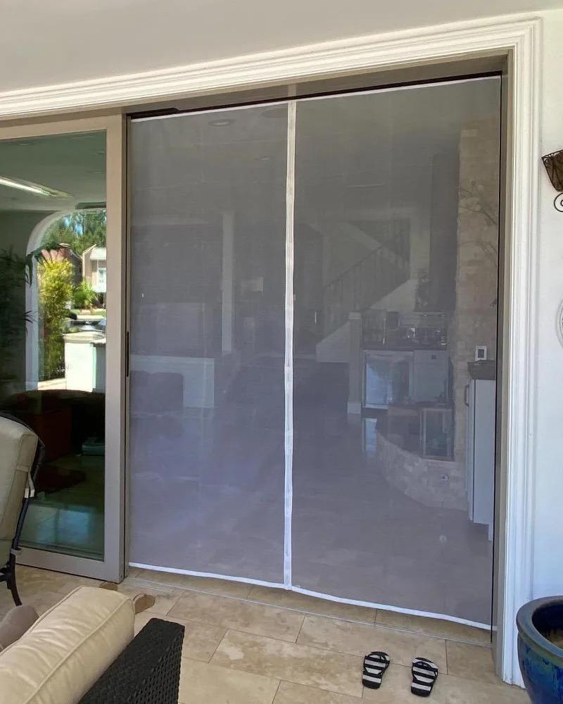 Moustiquaire magnétique blanche pour porte et fenêtre, taille personnalisée, intérieur et extérieur,