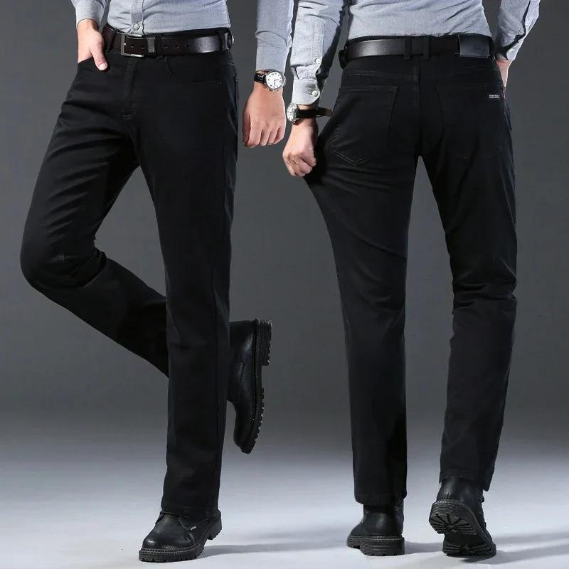 Hommes classique avancé marque de mode Jean Homme Homme doux Stretch noir Biker Masculino Denim pant