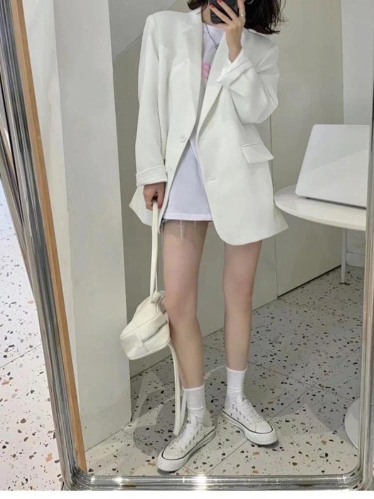 Nouvelle veste de costume unie pour femme, printemps-été, style coréen, décontractée et confortable,