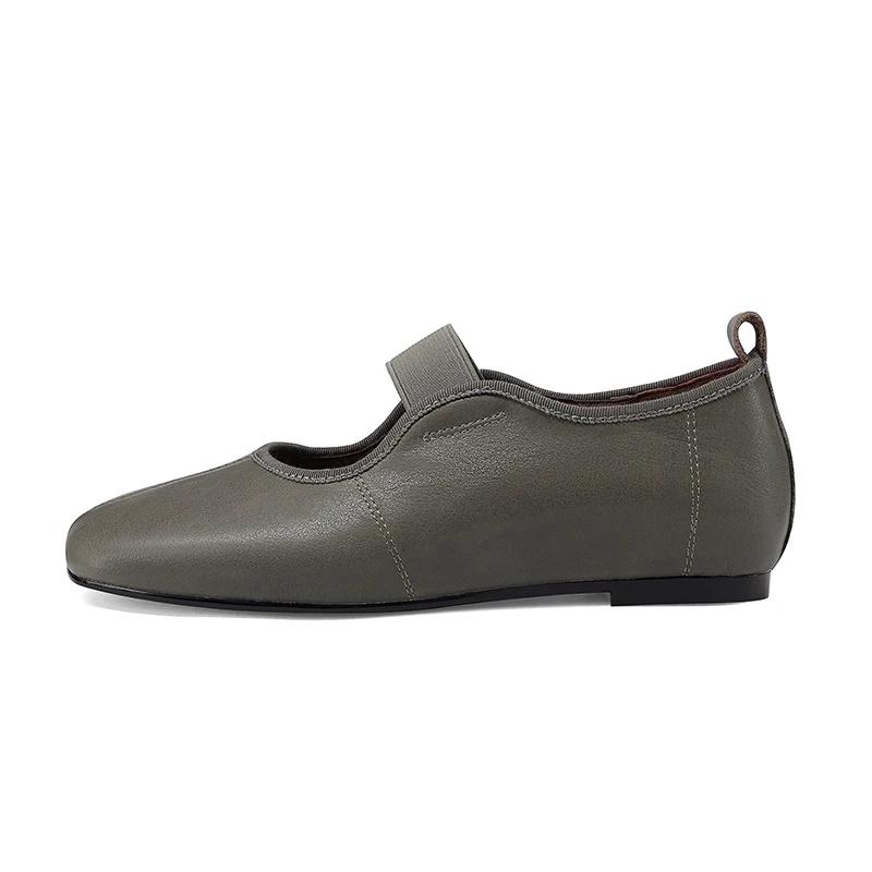 SmallHut nouveau 2026 tendance printemps en cuir véritable Mary Janes femmes chaussures plates bout 