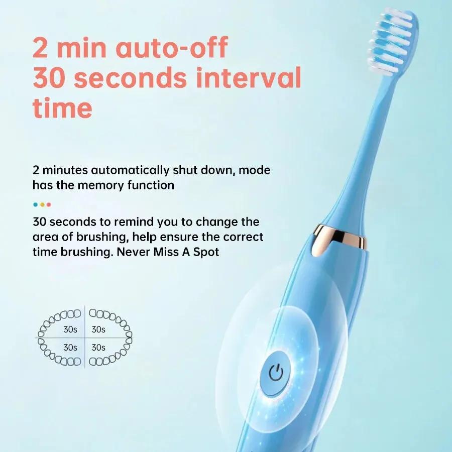 Tongwode brosse à dents électrique sonique USB Rechargeable étanche électronique Ultra sonique blanc