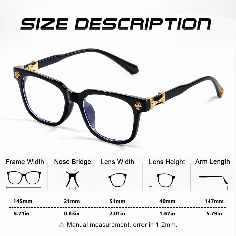 Lunettes carrées Anti-lumière bleue pour hommes et femmes, 1 pièce, monture noire et transparente, u