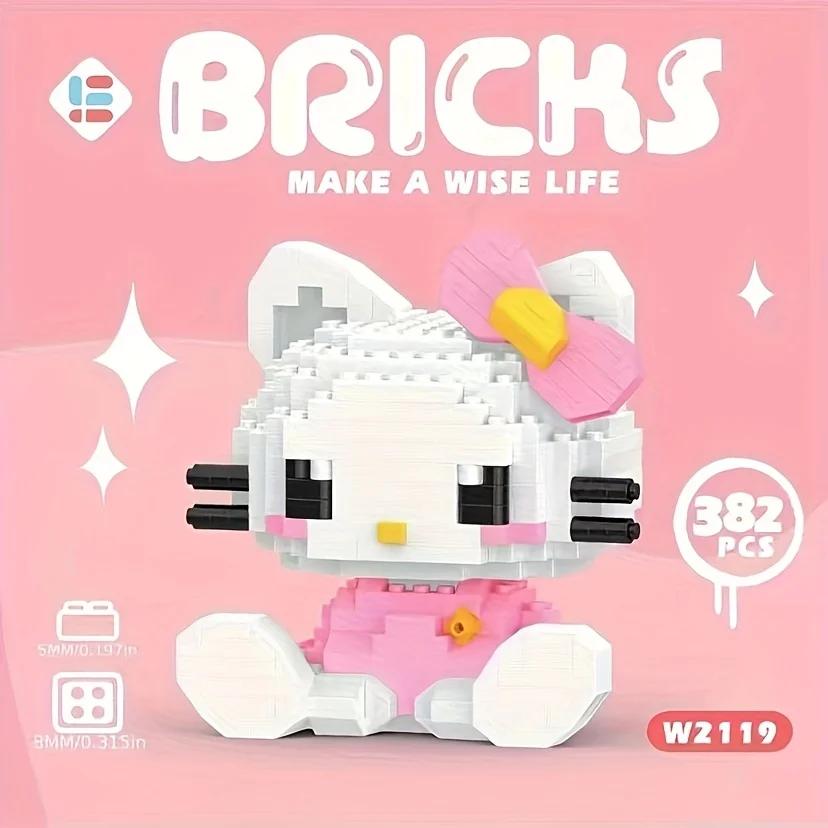 KEEPPLEY Sanrio Anime Hello Kitty My Melody Cinnamoroll Pompompurin Kuromi Blocs de construction pou
