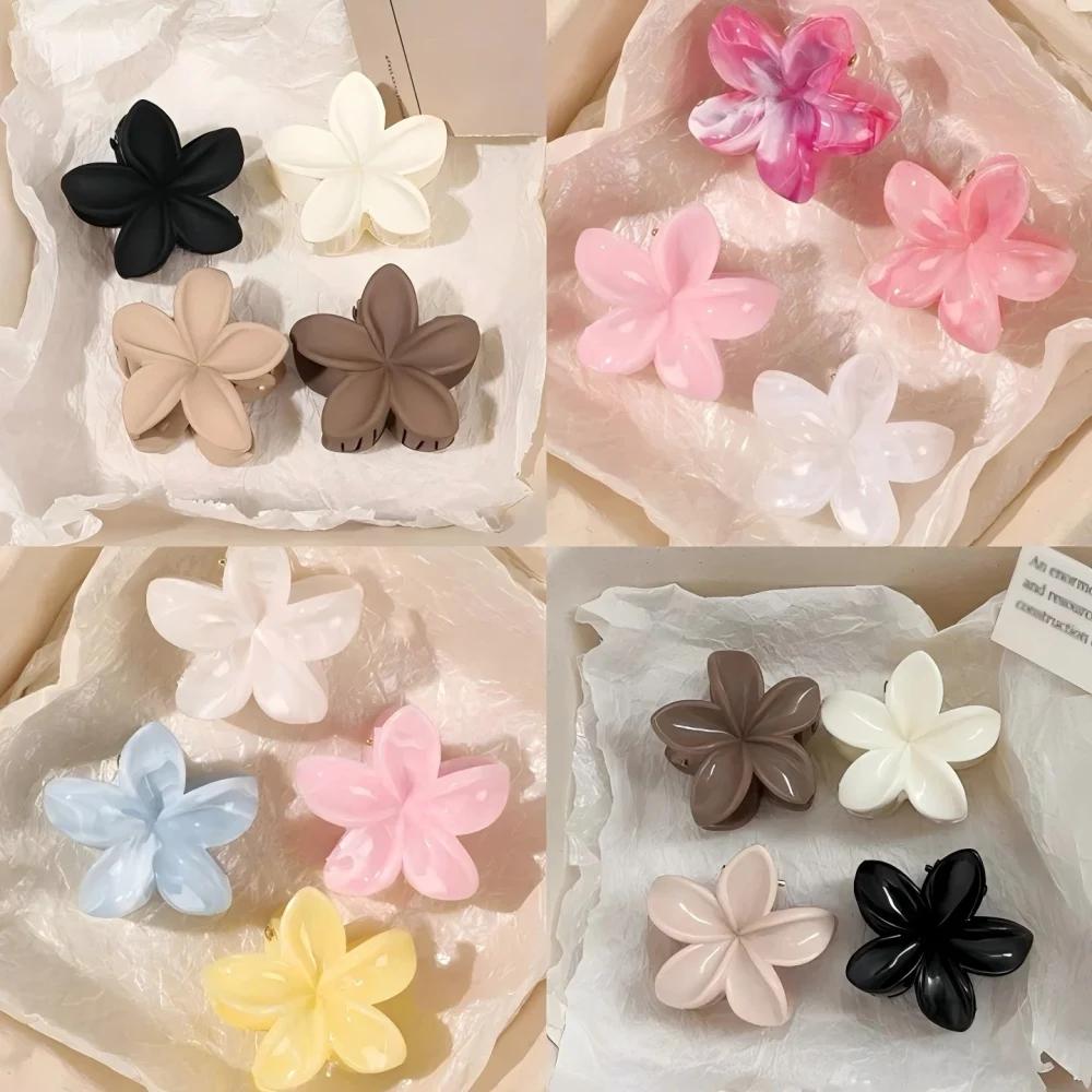 Pinces à cheveux multicolores à fleurs pour femmes et filles, 4 pièces, antidérapantes, mignonnes, a