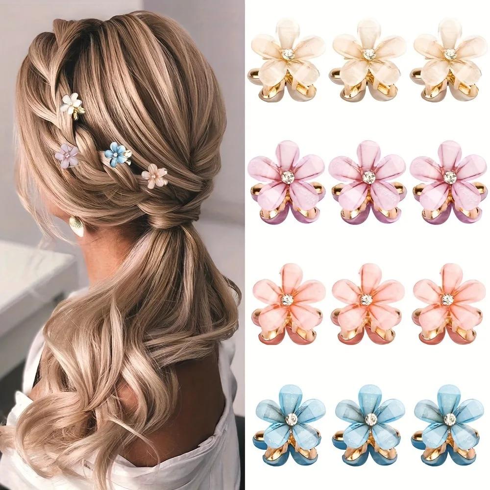 Pinces à cheveux en forme de fleur pour enfants, barrettes décoratives en fausse perle, accessoires 