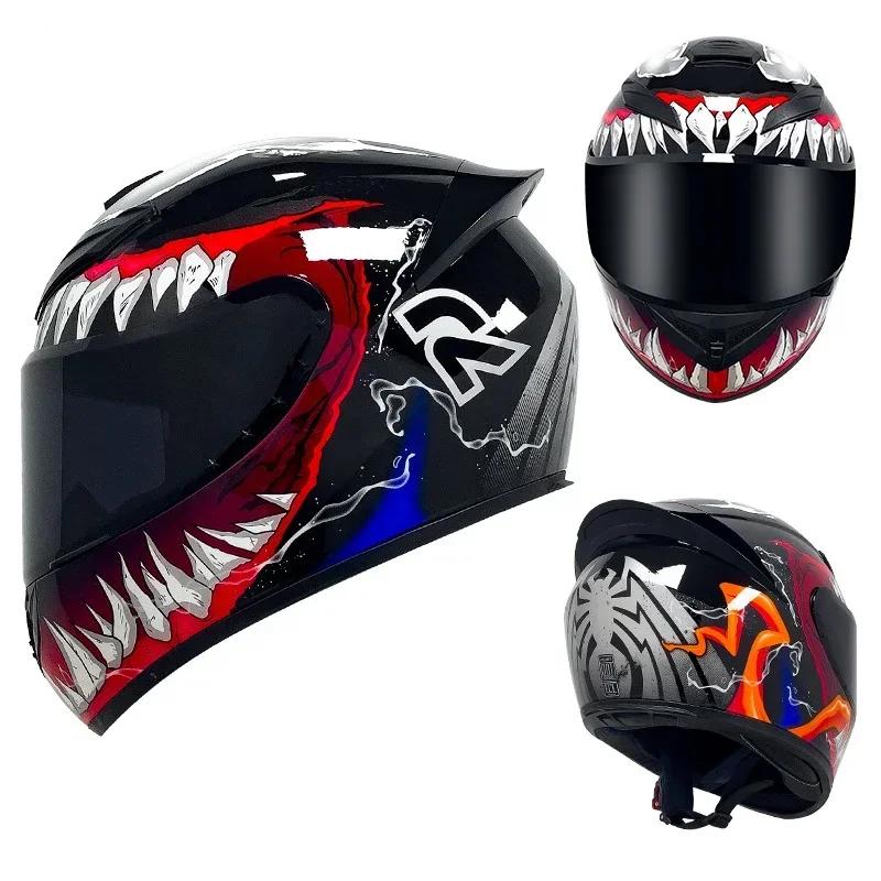 Casque de protection unisexe pour moto, lentille pour touristes, casque de sécurité en coupe transve
