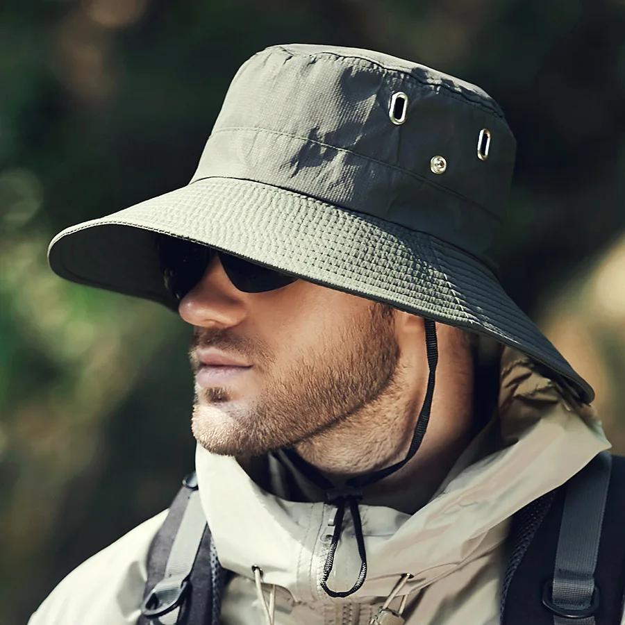 Chapeau seau d'été pour hommes, casquette de pêcheur, pare-soleil d'extérieur, protection solaire à 