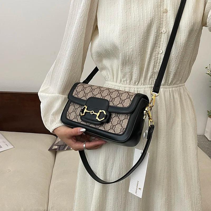 Sac bandoulière vintage imprimé Horsebit pour femme, collection Printemps 2026 - Petit sac à bandoul