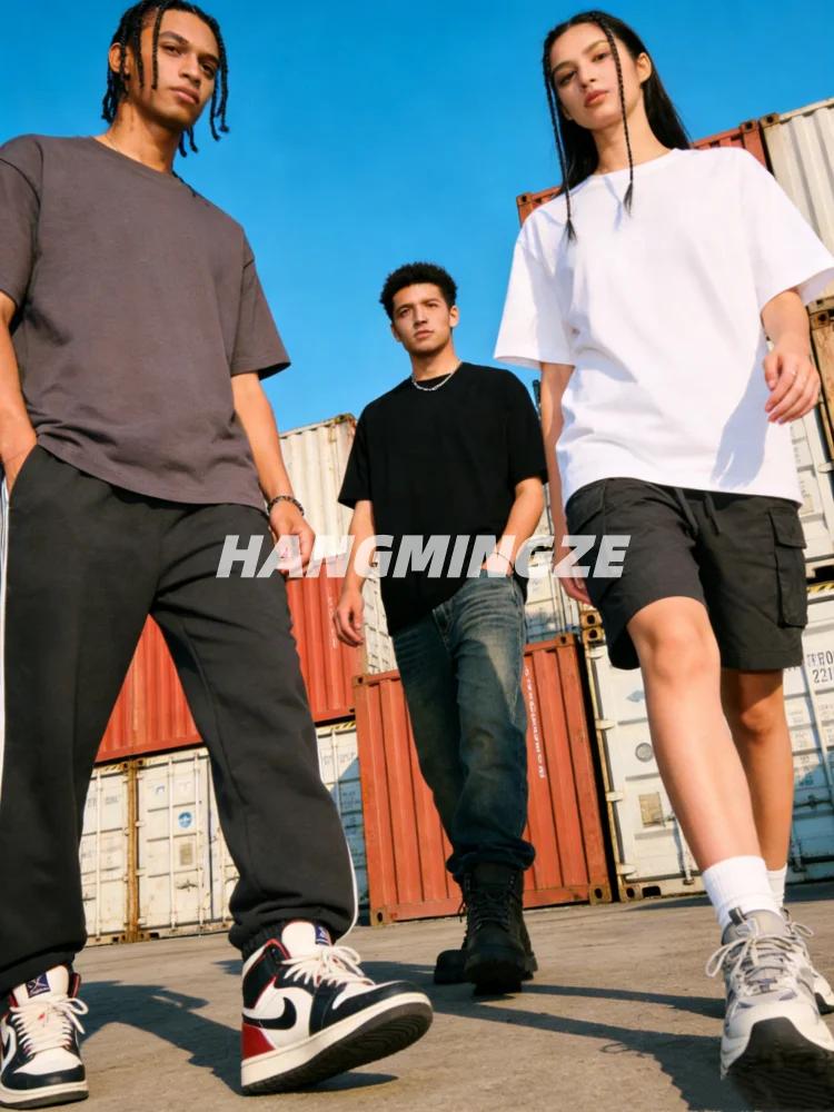 Lot de 3 T-shirts Américains en Coton Lourd 230 GSM à Manches Courtes pour Hommes et Femmes, Couleur