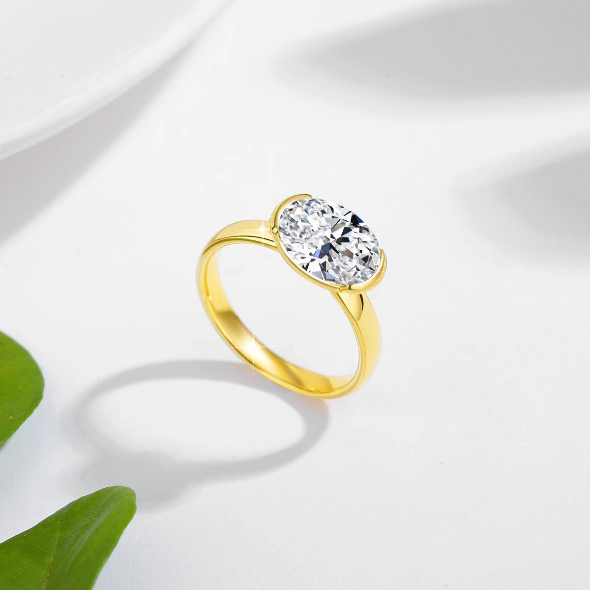Bague Moissanite certifiée en or 14K pour femmes, diamant créé en laboratoire, fiançailles, mariage,