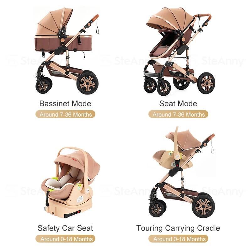 Poussette Standard Réversible 3 en 1 pour Bébé, Système de Voyage pour Nouveau-né, avec Base Isofix