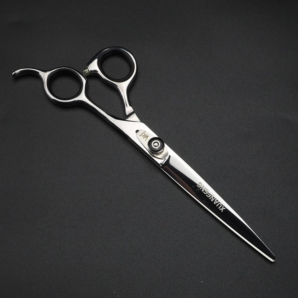 XUANFENG – ciseaux à cheveux de 7 pouces, ciseaux de coupe de barbier en acier 440C avec vis à tensi