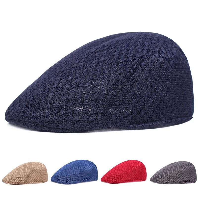 2025 nouveau été béret décontracté chapeau unisexe maille casquettes plates Style gavroche réglable 
