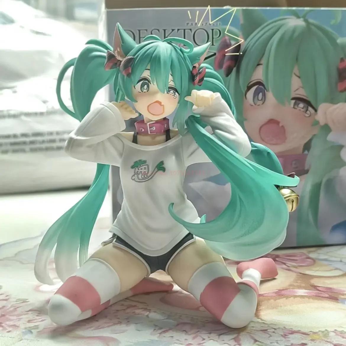 2026 ** 12 cm Anime Hatsune Miku figurine avec oreille de chat à manches longues vêtements PVC modèl