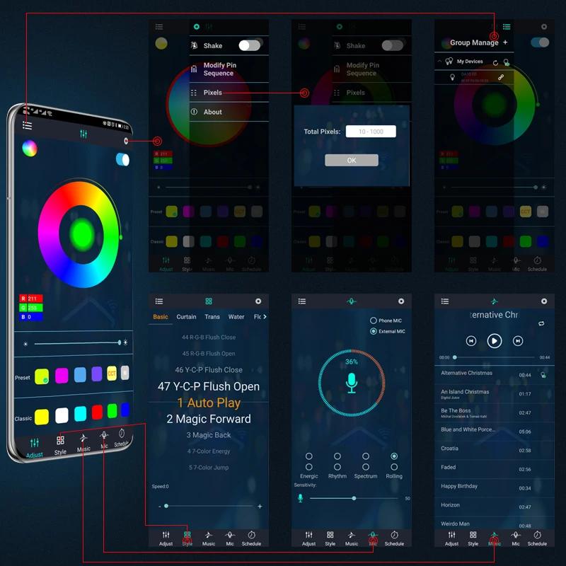 SEAMETAL voiture Flexible sous-éclairage bande LED sous-corps télécommande APP RGB néons lampe d'amb