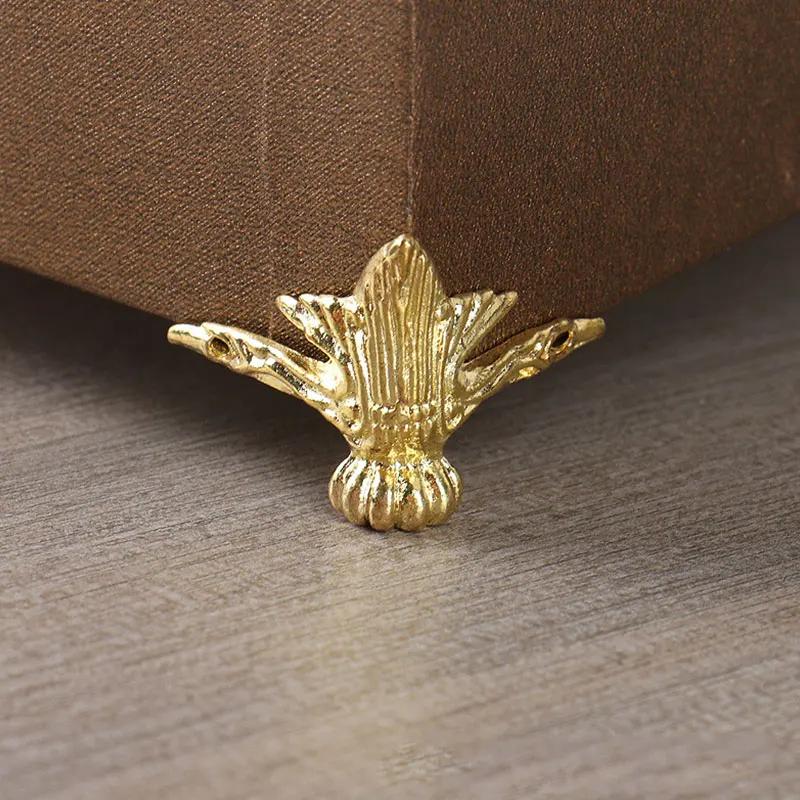 Protecteur d'Angle Antique en Alliage D.lique, Coffre à Bijoux, Caisse en Bois, Pieds Décoratifs, Ja