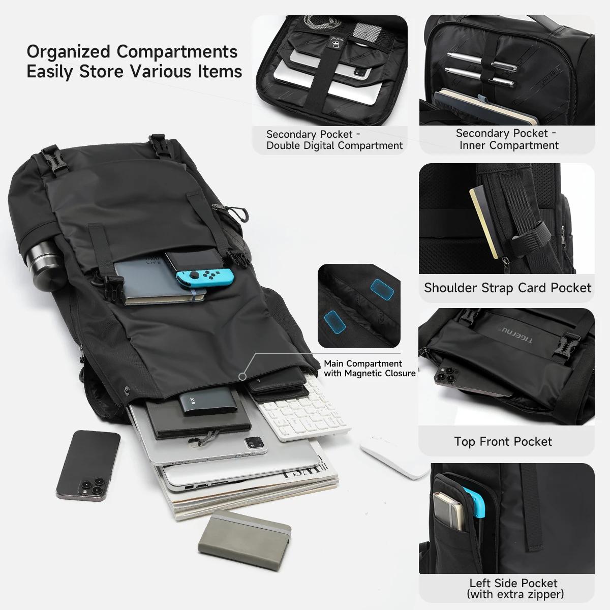 Tigernu voyage sac à dos mâle TPU sac à dos étanche hommes sacs extensible hommes sac à dos sacs d'a