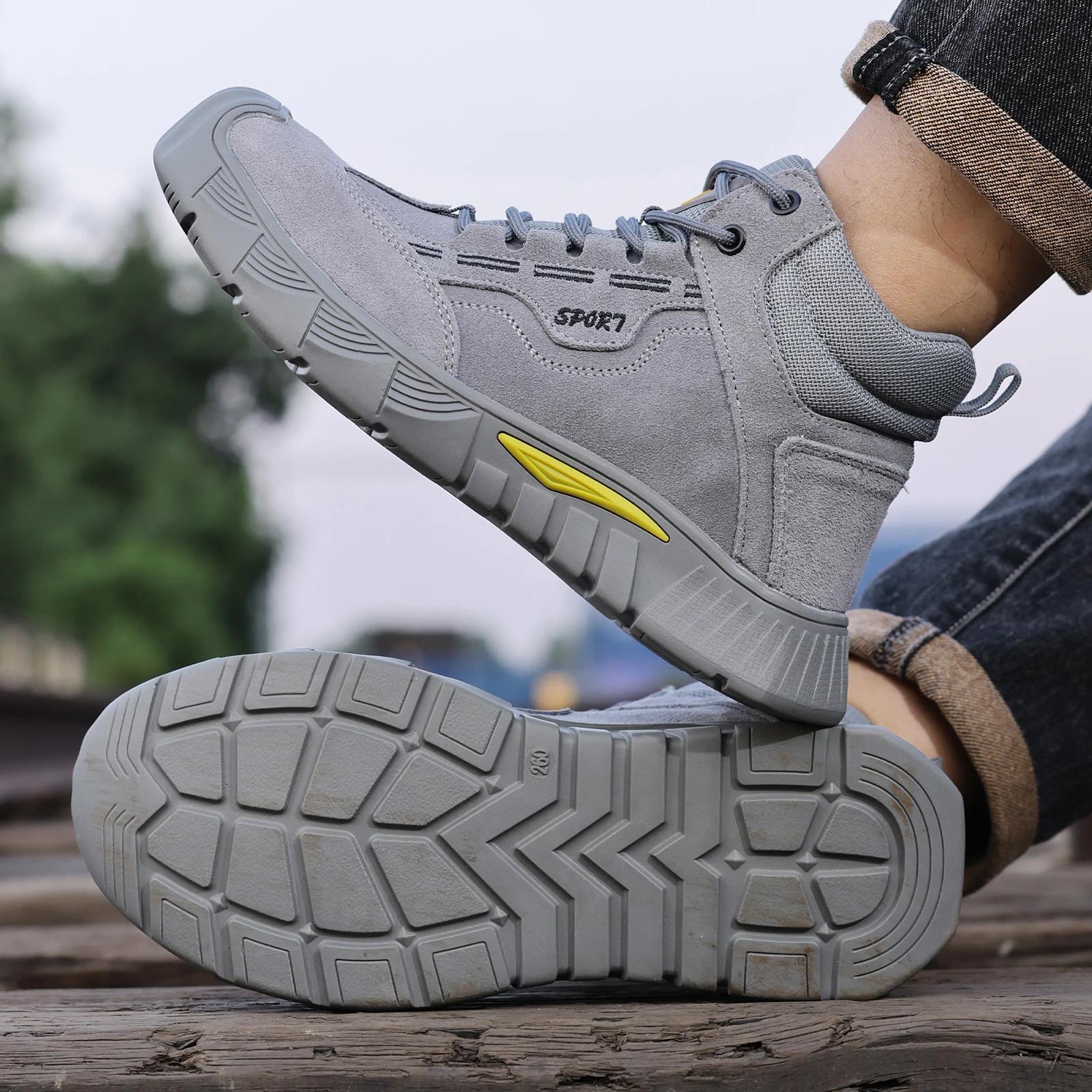 Chaussures de travail anti-choc et anti-perforation pour hommes GUYISA avec semelles en caoutchouc