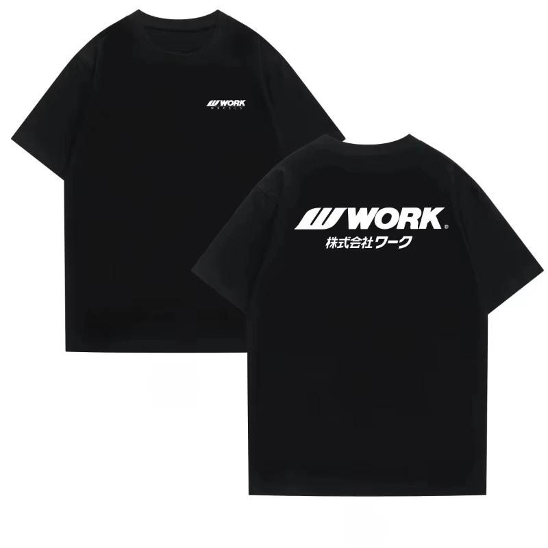 T-shirt homme 2026 NewSummer WORK à manches courtes, style classique, avec motif de sponsor de cours