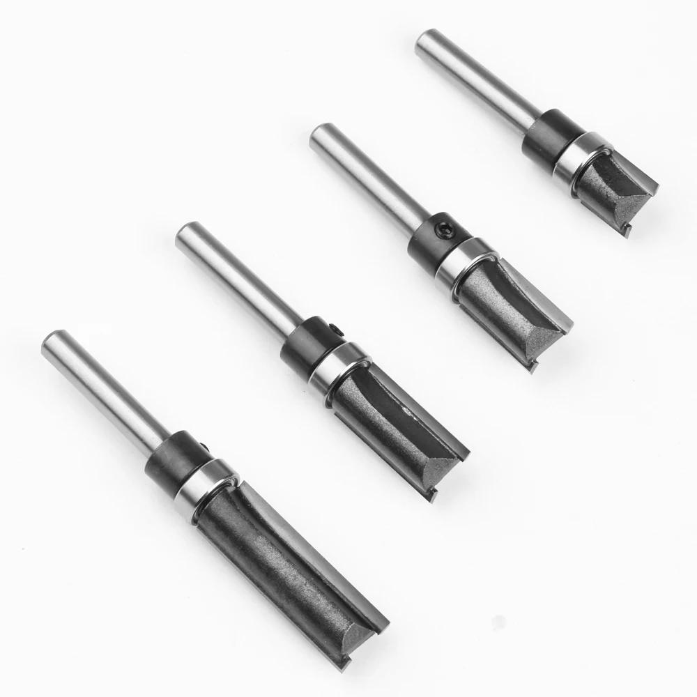 1pc 6mm 1/4 "roulement de tige droit routeur Bit copie coupe coupe ligne coupe Machine de découpage 