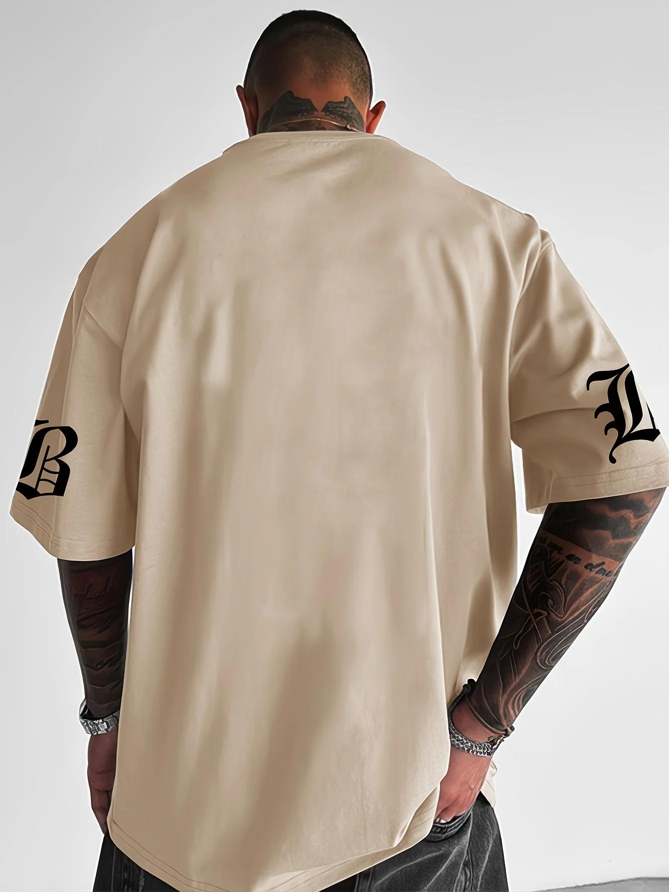 T-shirt pour hommes, décontracté, simple, à la mode, confortable, respirant et doux, avec lettres im