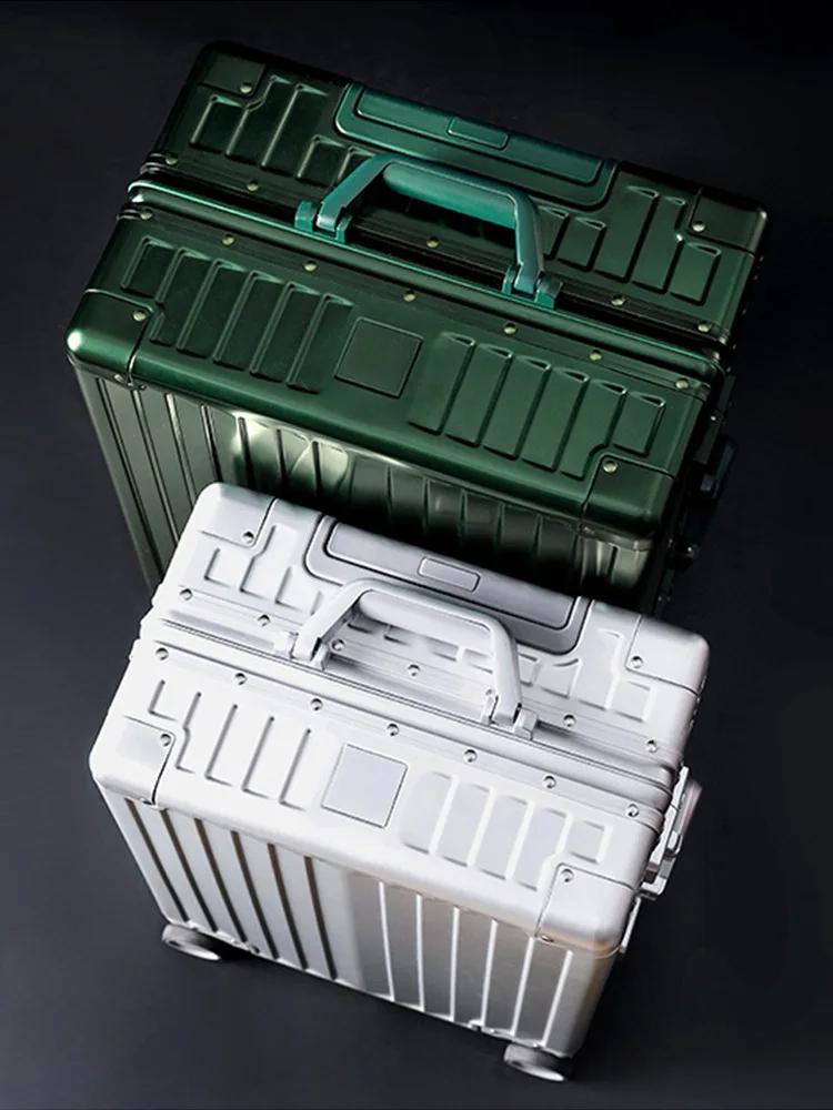 Valise à bagages entièrement en alliage d'aluminium et magnésium, valise d'embarquement de 20 pouces