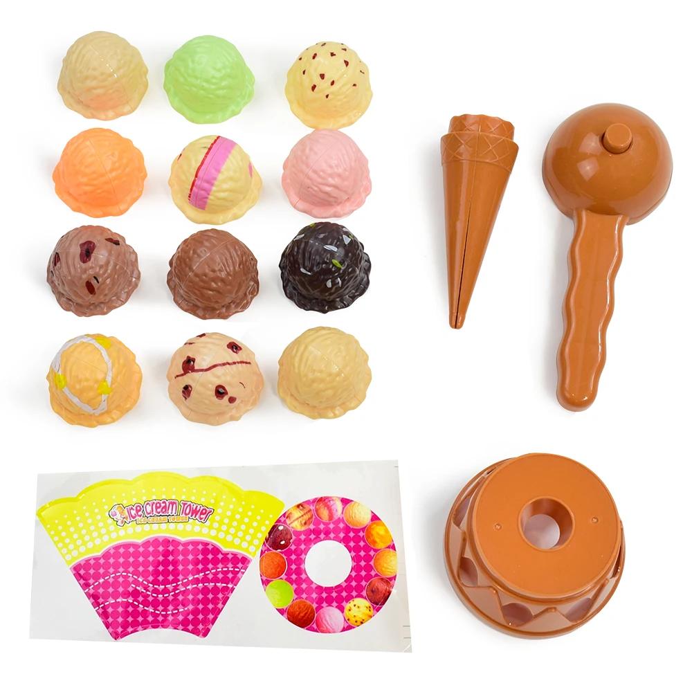 Jouet de cuisine de Simulation de nourriture pour enfants, jeu de glace empilable, jouets éducatifs 