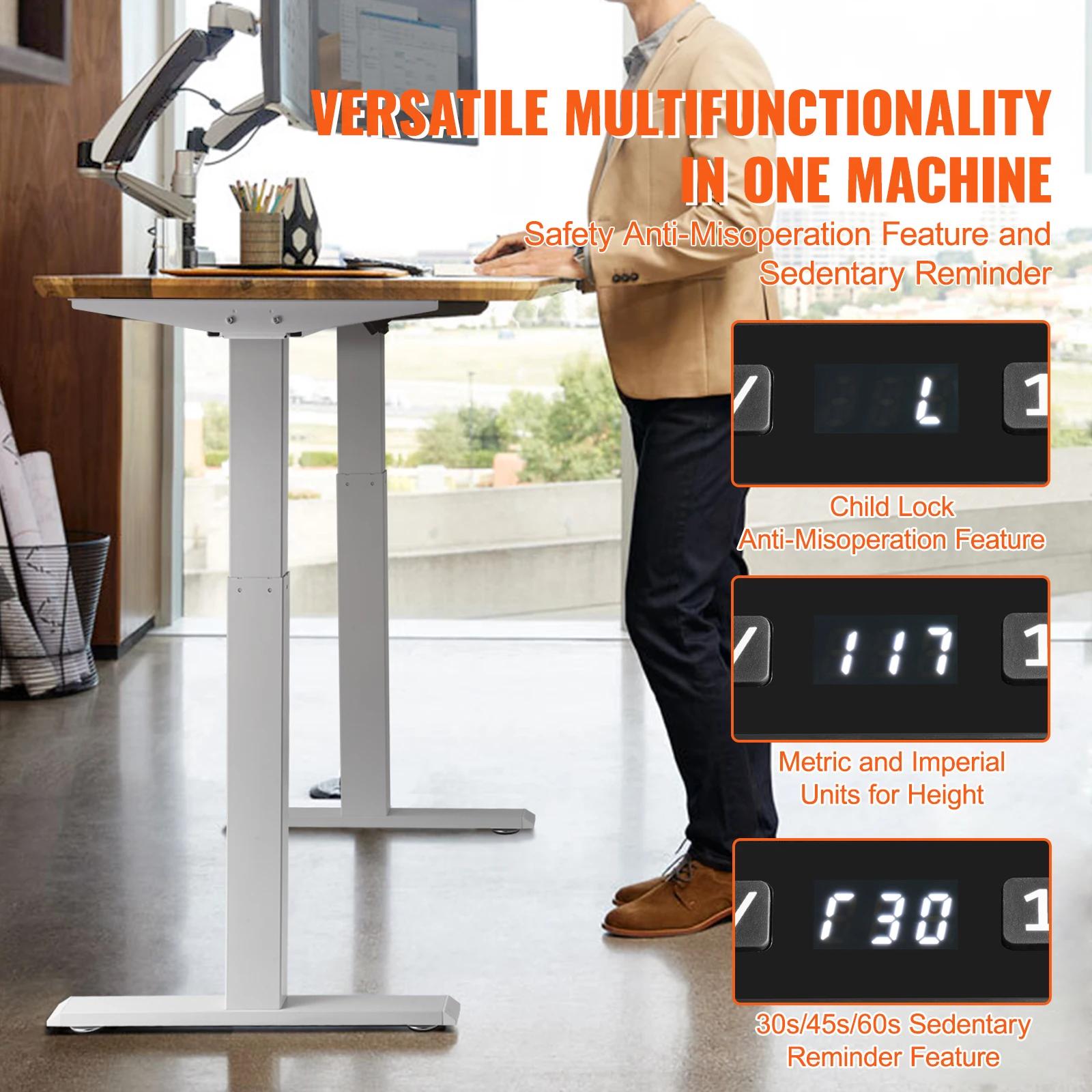 SucceBuy cadre de bureau debout électrique debout pieds de bureau d'ordinateur ergonomique bricolage