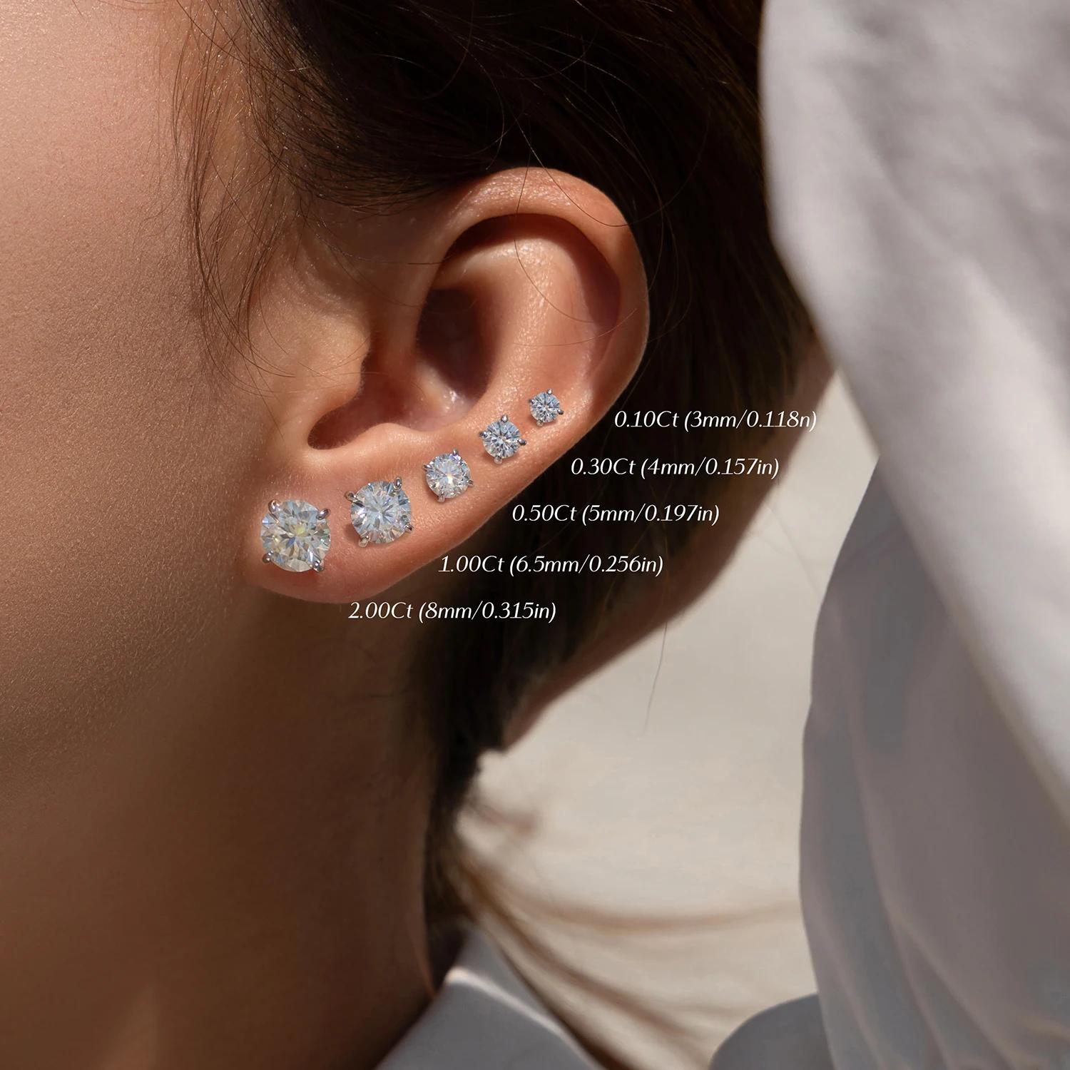 MODIAN 5 tailles D couleur Moissanite boucles d'oreilles 925 en argent Sterling scintillant luxe bou