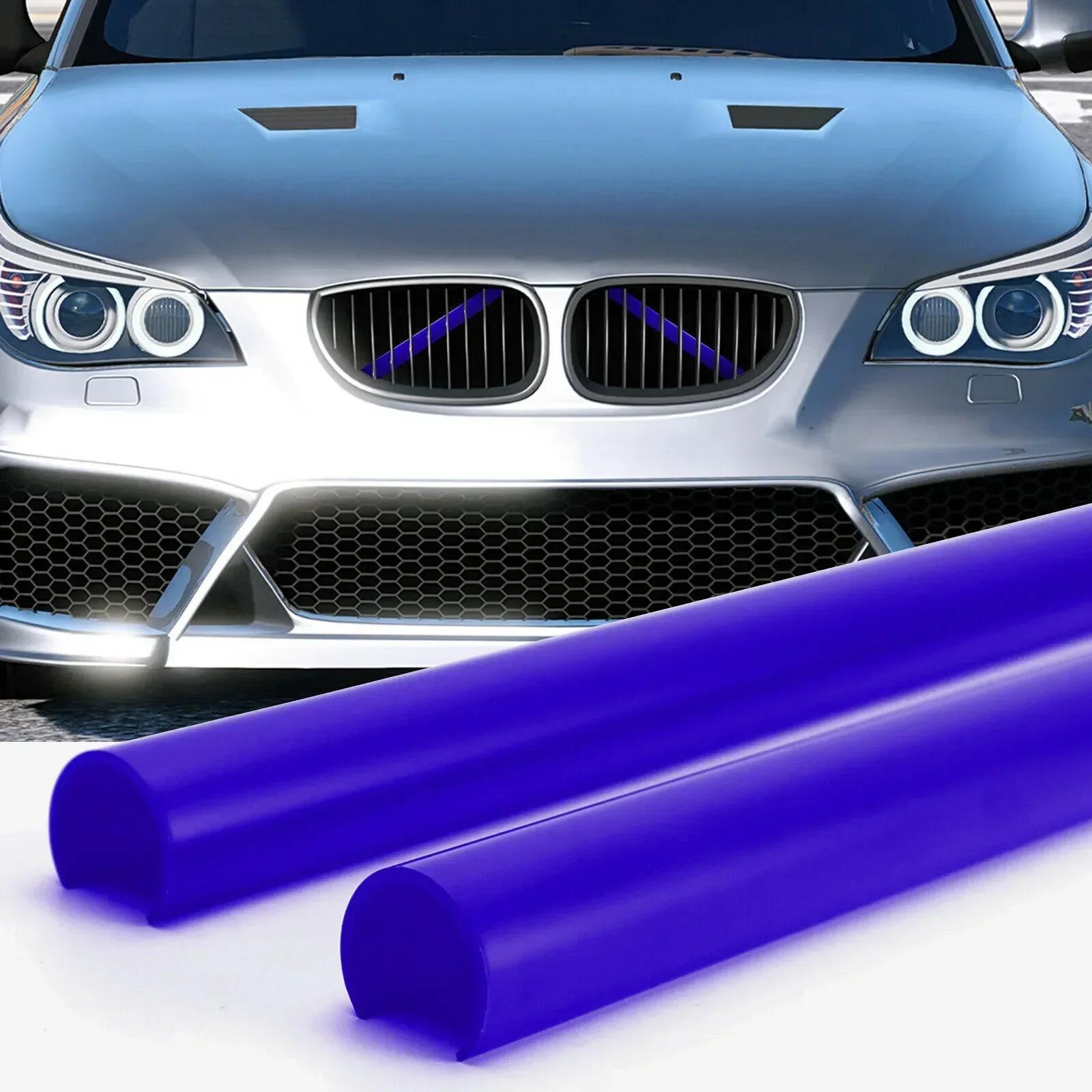 Bandes de garniture de calandre pour BMW E60, 2 pièces, Style Sport, couverture bleue, Support de vo