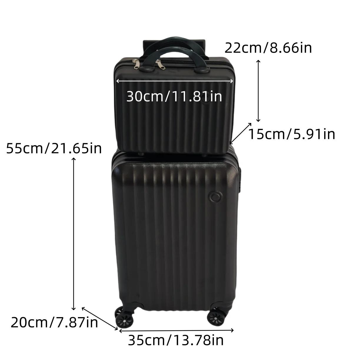 Ensemble de 2 pièces, boîtier de chariot de 20 pouces et combinaison de valise de 14 pouces, roues u
