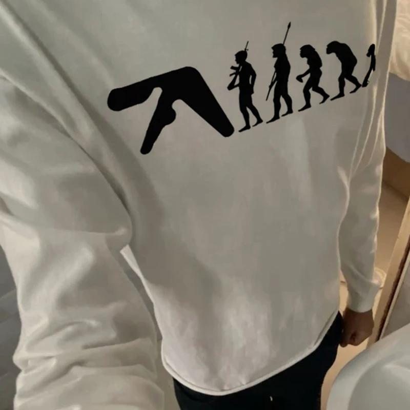 Aphex Twin T-Shirt homme coton automne graphique surdimensionné esthétique mode coréenne à manches l