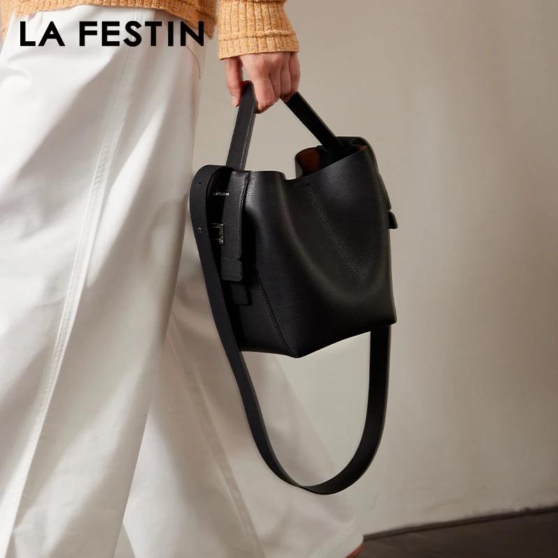 LA FESTIN marque originale en cuir véritable dames sac à main épaule sac à bandoulière Portable sac 