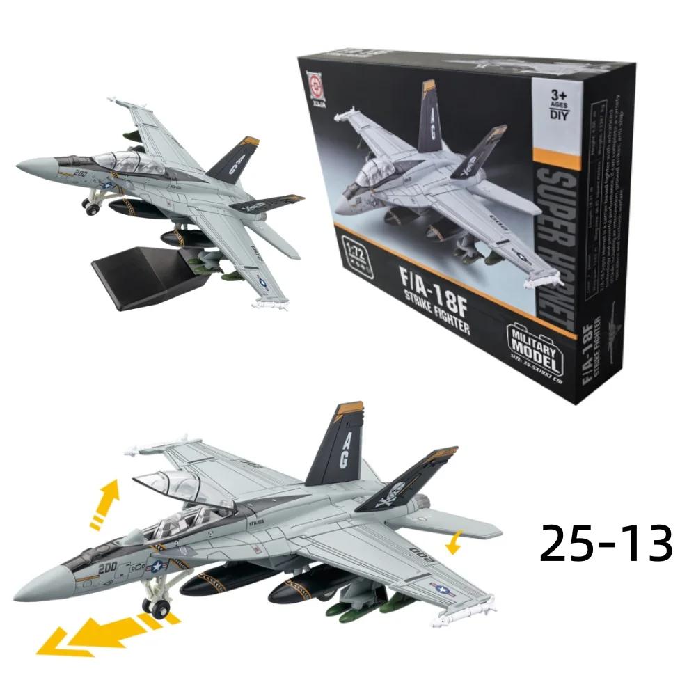 Blocs de construction de la série militaire créative 1:72, modèle d'avion d'attaque Super Hornet US 
