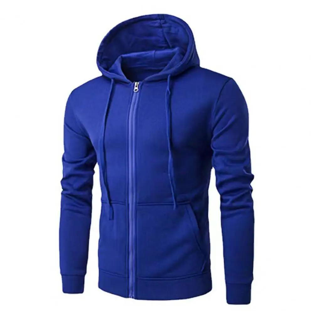 Veste à capuche à manches longues PVD pour hommes, fermeture à glissière, sweat-shirt Slim Fit, vête