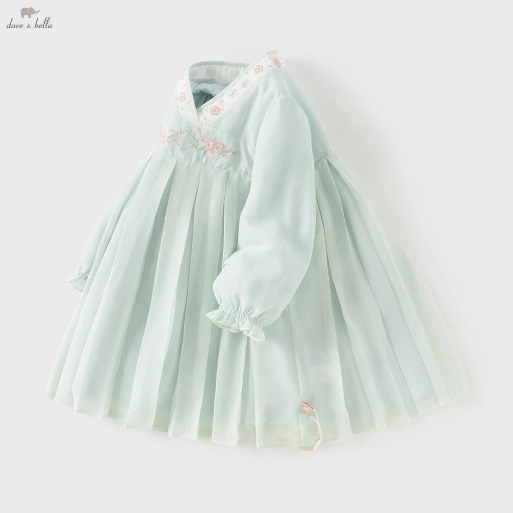Robes en maille pour enfants Dave Bella, vêtements à manches longues pour filles, automne-printemps,