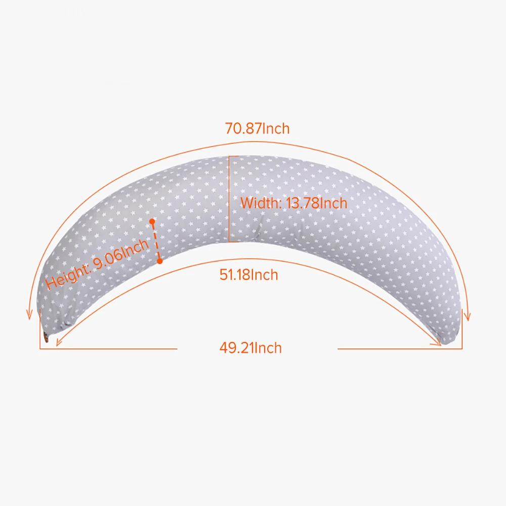 AnGku 70.9*51.2*13.8 pouces oreiller de grossesse oreiller amovible pour les femmes enceintes 2 pièc