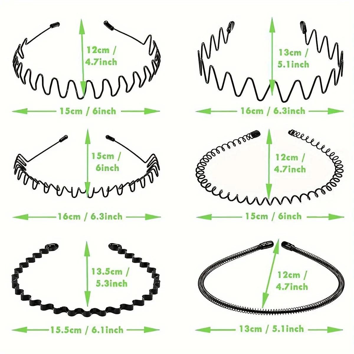 6 pièces bandeau en métal pour hommes femmes mode bandes de cheveux Sports de plein air antidérapant