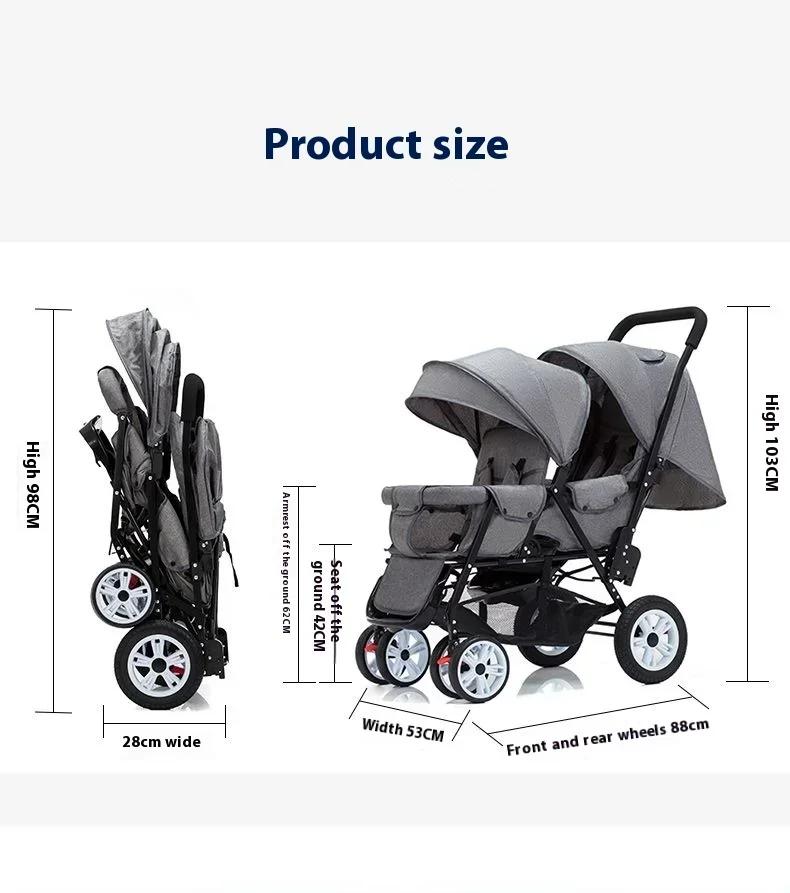 Coussinets jumeaux enfants sièges avant arrière - Chariot pliable double vente en gros STOCK ue