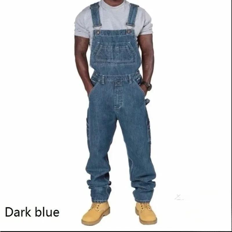 Salopette en jean déchiré pour homme – Style urbain vintage décontracté, durable et audacieux