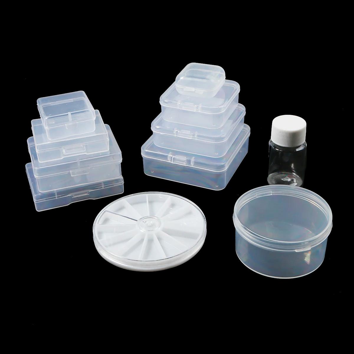 Boîte de rangement en plastique transparent pour bijoux, conteneur réglable pour perles, boucle d'or