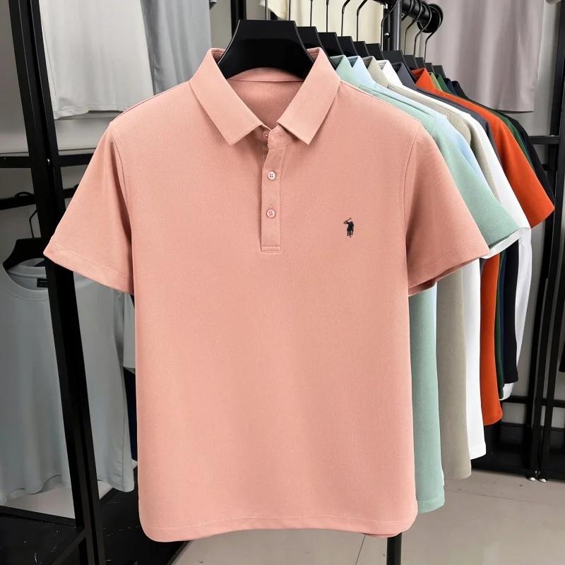 luxe marque Pony brodé chemise de polo à manches courtes pour hommes nouvelle modèle entreprise déco
