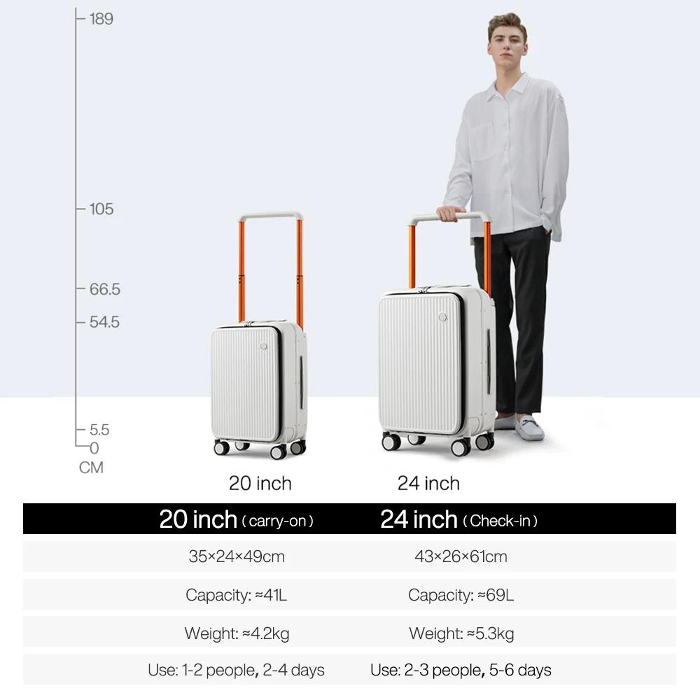 Mixi avant ordinateur portable poche valise large poignée voyage valise hommes 20 pouces bagage à ma