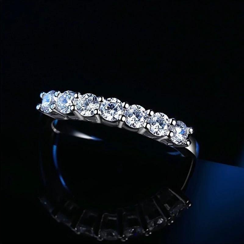 Stylo testeur de diamant Moissanite pour femme, anneau à queue unique, bracelet de mariage assorti e