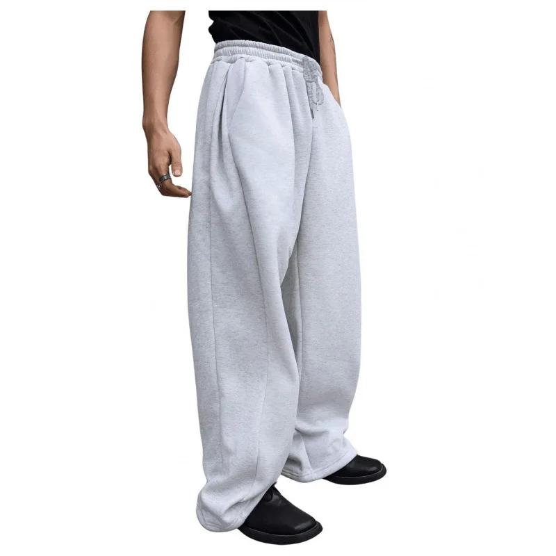 Pantalon de survêtement pour hommes, cordon de serrage, jambe droite, jambes larges, coupe ample ave