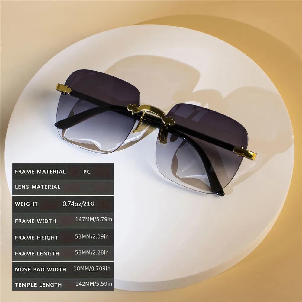 4 pièces lunettes de soleil carrées sans monture femmes marque de luxe concepteur été lunettes rouge