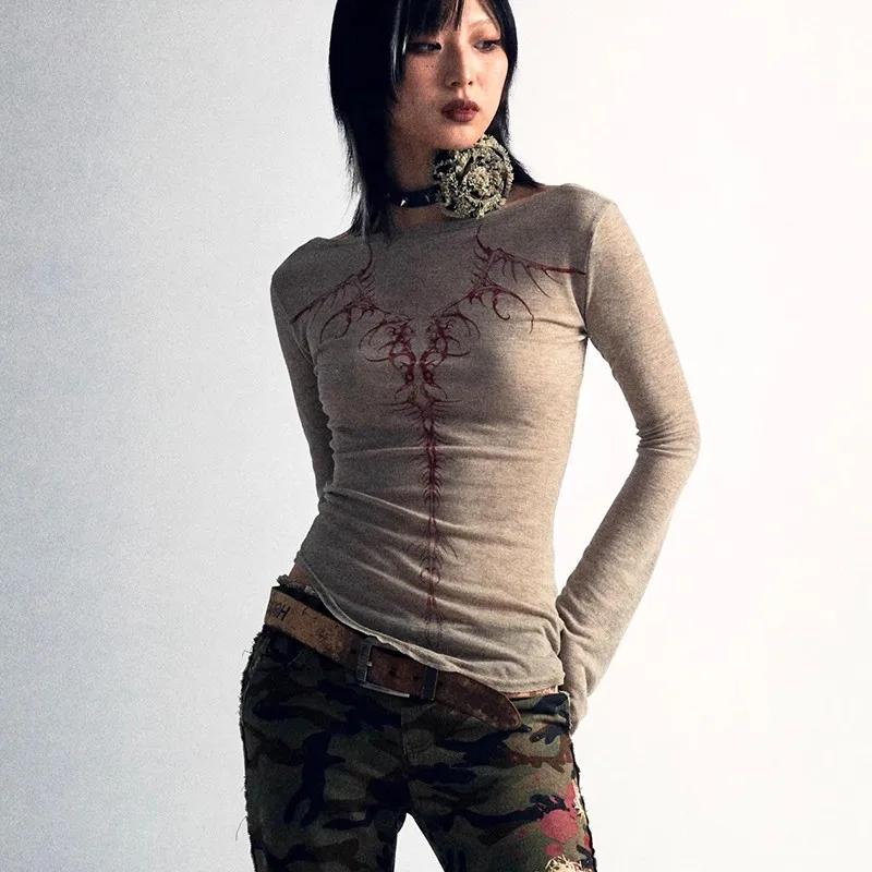 Karrcat-T-shirt Punk Irrégulier Gothique Y2k, Streetwear, Esthétique Grunge avec Espèce Y-Vintage, T