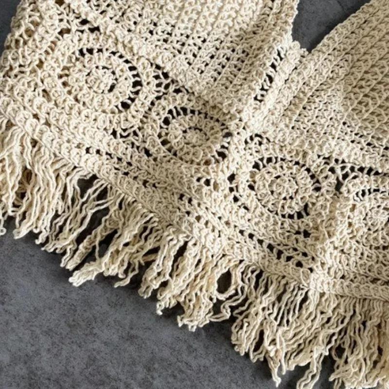 Sexy Boho plage vacances Camisole licou femmes Crochet tricot maillot de bain soutien-gorge dos nu g